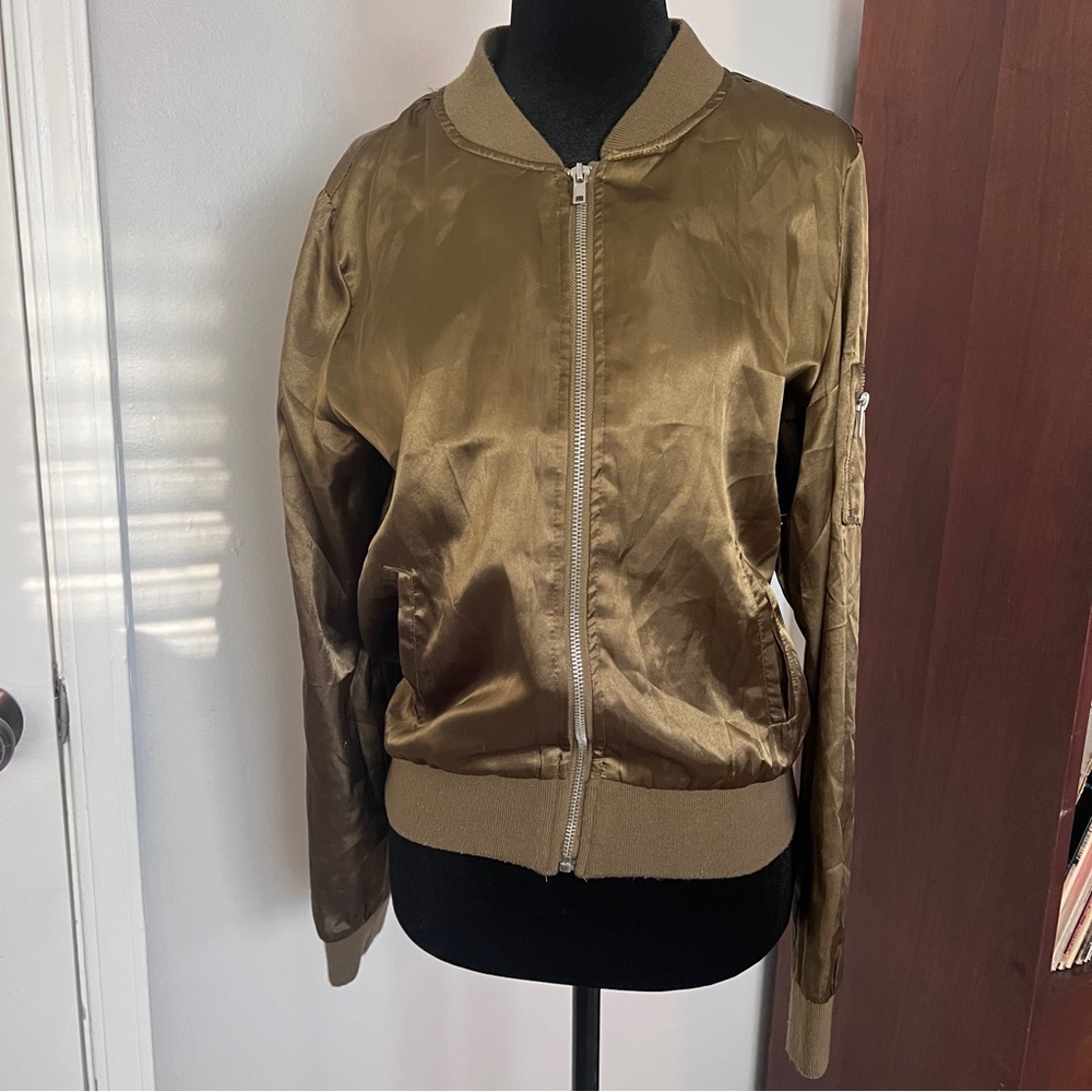 Women's Olive Green Bomber Jacket